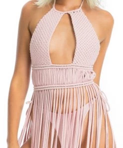 Ladee Taha Azalea Macrame Dress Set | Dusky Pink Dresses & Skirts