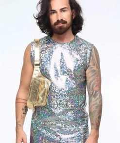 SEA DRAGON STUDIO Mens Holographic Sleeveless Tee | 13 Colors