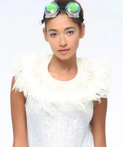SEA DRAGON STUDIO White Feather Collar