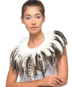 SEA DRAGON STUDIO Earth-Tone Feather Collar