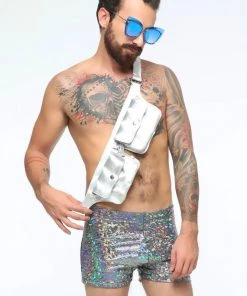 SEA DRAGON STUDIO Holographic Double Pocket Leather Festival Belt Men