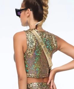 SEA DRAGON STUDIO Tops Holographic Roller Girl Crop Top | 13 Colors