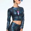 SEA DRAGON STUDIO Tops Holographic Hardball Tee Crop Top | 13 Colors