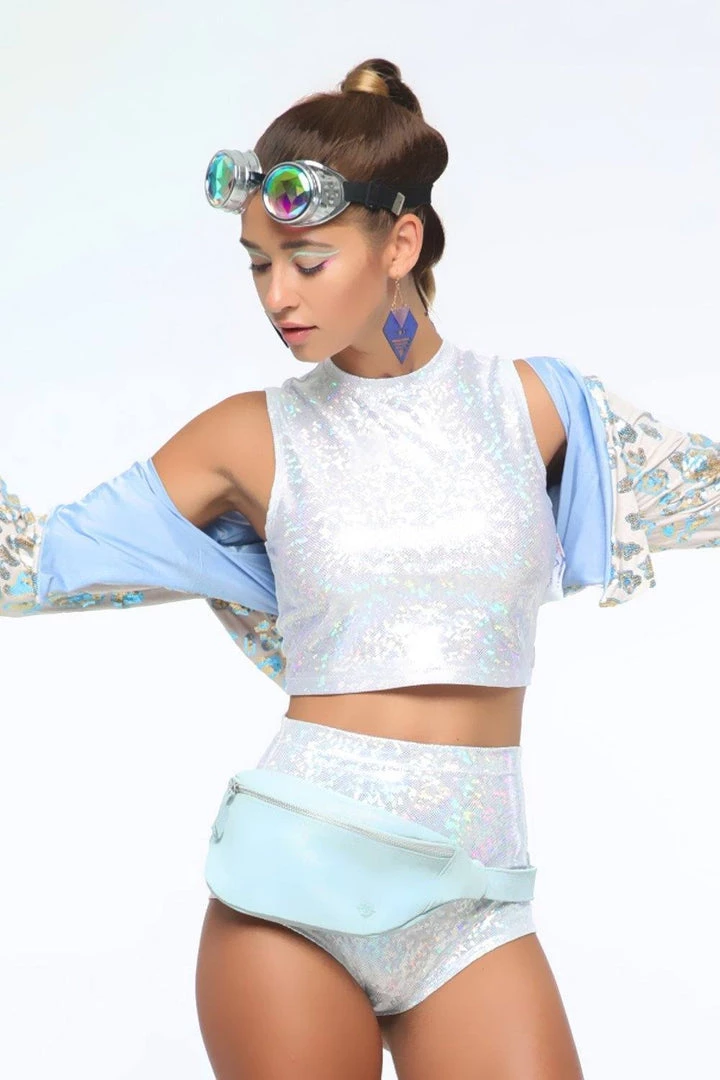 SEA DRAGON STUDIO Tops Holographic Roller Girl Crop Top | 13 Colors
