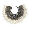 SEA DRAGON STUDIO Bejeweled White Feather Collar Men