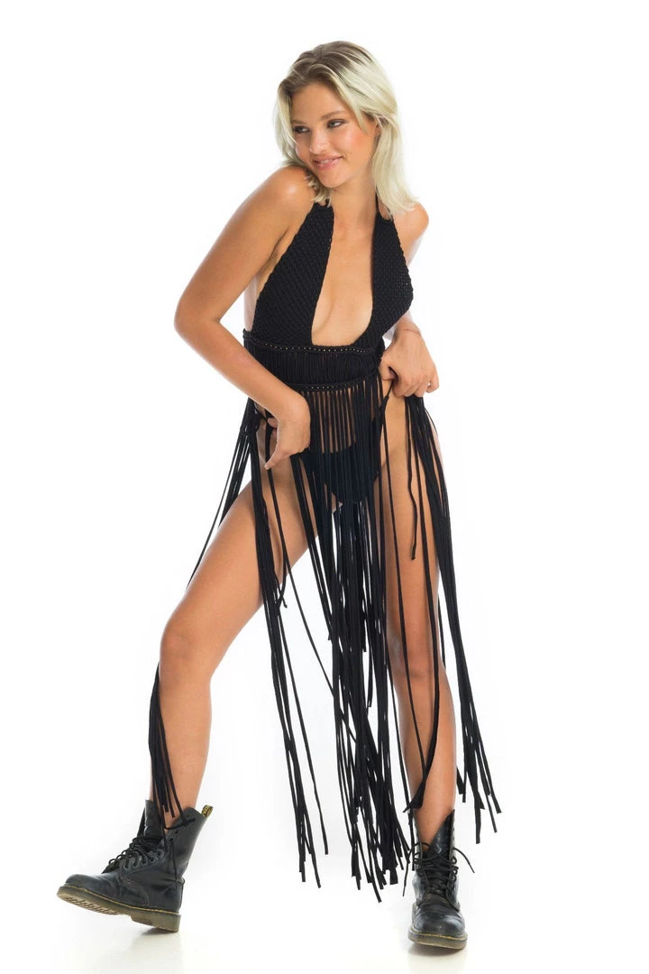 Ladee Taha AZALEA MACRAME DRESS SET | Black 7 Ladee Taha AZALEA MACRAME DRESS SET | Black