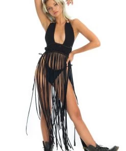 Ladee Taha AZALEA MACRAME DRESS SET | Black