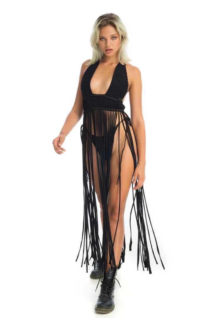 Ladee Taha AZALEA MACRAME DRESS SET | Black 5 Ladee Taha AZALEA MACRAME DRESS SET | Black