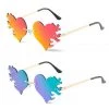 SEA DRAGON STUDIO Burning Love Rimless Heart Sunglasses