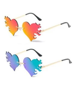 SEA DRAGON STUDIO Burning Love Rimless Heart Sunglasses