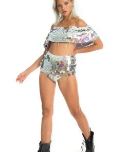 Ladee Taha CITY LIGHTS SEQUIN TOP | Metallic Mermaid