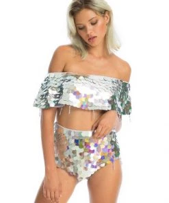 Ladee Taha CITY LIGHTS SEQUIN TOP | Metallic Mermaid