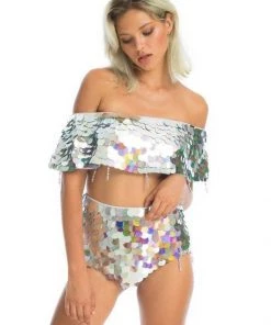 Ladee Taha Bottoms CITY LIGHTS SEQUIN SHORTS | Metallic Mermaid