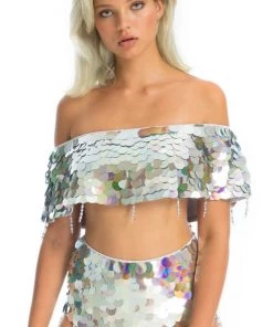Ladee Taha CITY LIGHTS SEQUIN TOP | Metallic Mermaid