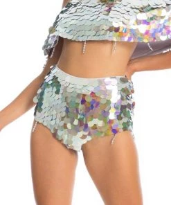 Ladee Taha Bottoms CITY LIGHTS SEQUIN SHORTS | Metallic Mermaid