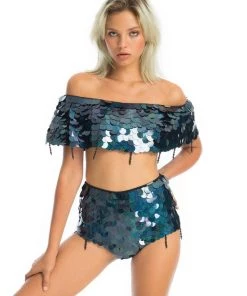 Ladee Taha CITY LIGHTS SEQUIN SHORTS | Moonless Sparkle