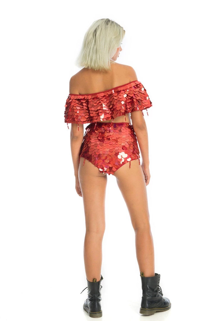 Ladee Taha CITY LIGHTS SEQUIN SHORTS | Red Diamond Bottoms 4 Ladee Taha CITY LIGHTS SEQUIN SHORTS | Red Diamond Bottoms
