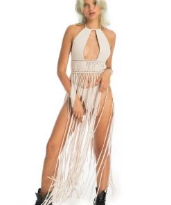 Ladee Taha AZALEA MACRAME DRESS SET | Cream Dresses & Skirts