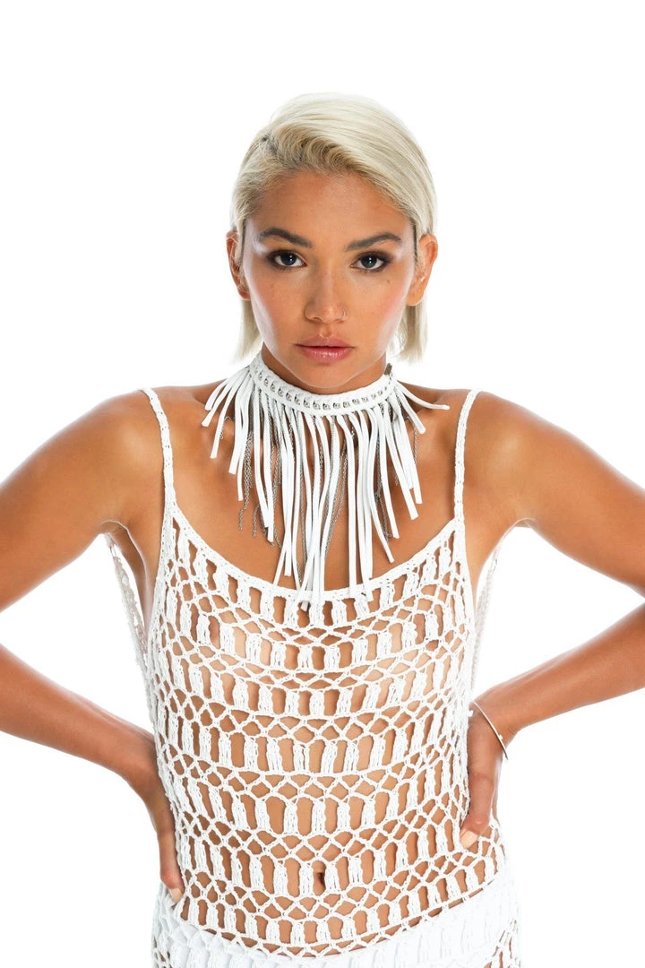 Ladee Taha Tops DREAMERS NECKLACE | White 3 Ladee Taha Tops DREAMERS NECKLACE | White