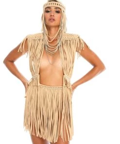 Ladee Taha DREAMERS MINI SKIRT | Tan Bottoms