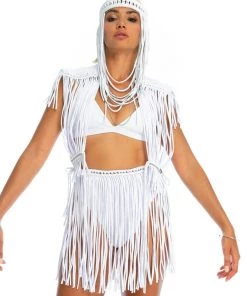 Ladee Taha Tops OCEAN TRIANGLE TOP | White