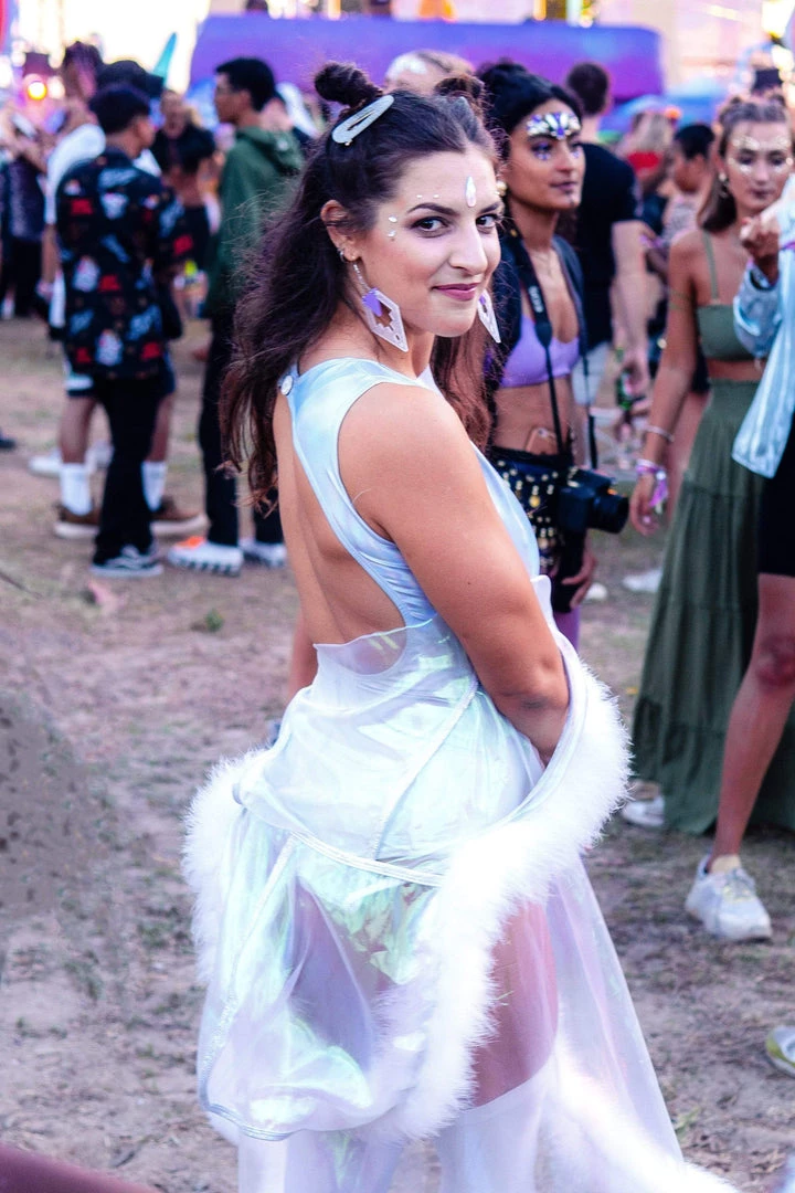 SEA DRAGON STUDIO Iridescent White Festival Kimono Vest Most Popular 4 SEA DRAGON STUDIO Iridescent White Festival Kimono Vest Most Popular