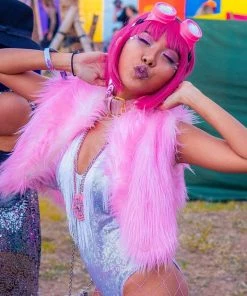 SEA DRAGON STUDIO Most Popular Reversible Candy Flip Fur Vest