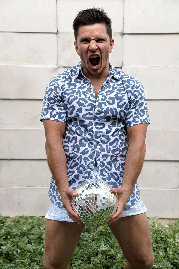 SEA DRAGON STUDIO Men Dusty Leopard Short Sleeve Button Down Shirt - Limited Edition 4 SEA DRAGON STUDIO Men Dusty Leopard Short Sleeve Button Down Shirt - Limited Edition