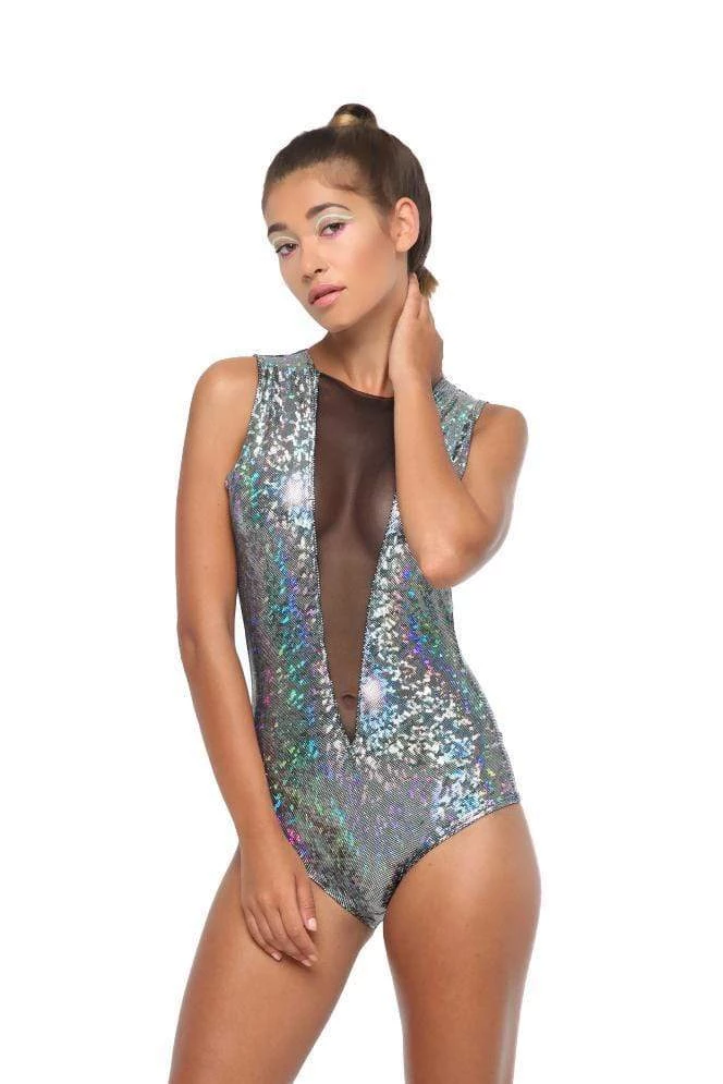 SEA DRAGON STUDIO Holographic Mesh-Front Bodysuit | 13 Colors Most Popular