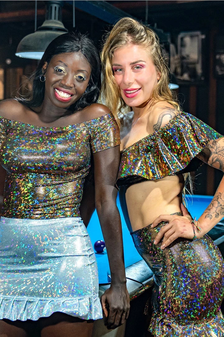 SEA DRAGON STUDIO Bottoms Holographic Cheap Frills Skirt | 13 Colors 7 SEA DRAGON STUDIO Bottoms Holographic Cheap Frills Skirt | 13 Colors