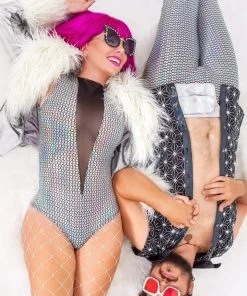 SEA DRAGON STUDIO Prismatic Mesh-Front Bodysuit