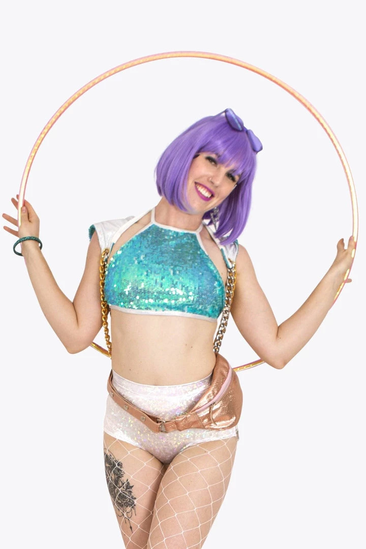 SEA DRAGON STUDIO Mermaid Scale Sequin Halter Top 3 SEA DRAGON STUDIO Mermaid Scale Sequin Halter Top