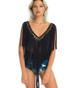 Ladee Taha INKA FRINGE TOP | Black