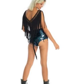 Ladee Taha INKA FRINGE TOP | Black