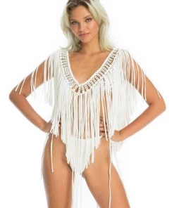 Ladee Taha INKA FRINGE TOP | Off White