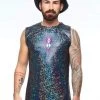 SEA DRAGON STUDIO Mens Holographic Sleeveless Tee | 13 Colors