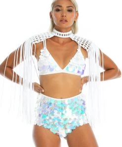 Ladee Taha MAYA SEQUIN TRI TOP | Moon Pearl