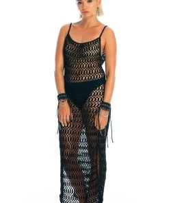 Ladee Taha MELLA CROCHET DRESS | Black Dresses & Skirts