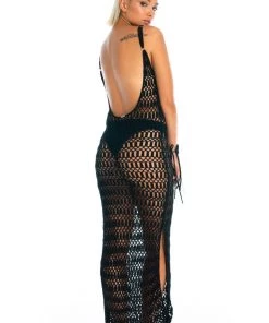 Ladee Taha MELLA CROCHET DRESS | Black Dresses & Skirts