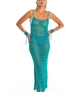 Ladee Taha Dresses & Skirts MELLA CROCHET DRESS | Teal