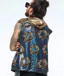 SEA DRAGON STUDIO Phish Doughnut Holographic Sleeveless Hoodie