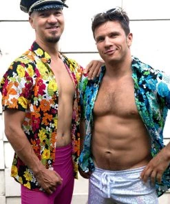 SEA DRAGON STUDIO Blue Fantasia Short Sleeve Button Down Shirt - Limited Edition Men