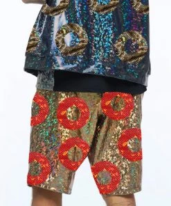 SEA DRAGON STUDIO Phish Doughnut Mens Holographic Shorts