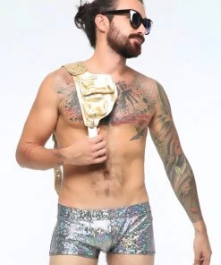 SEA DRAGON STUDIO Men Metallic Gold Leather Utility Belt