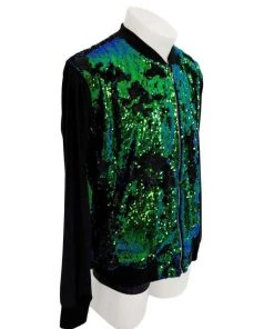SEA DRAGON STUDIO Mens Sequin Bomber Jacket