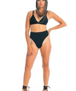 Ladee Taha OCEAN TRIANGLE TOP | Black Tops