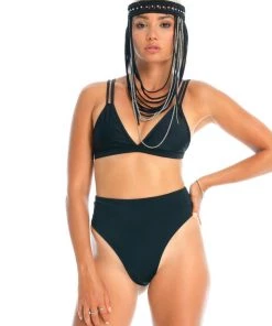 Ladee Taha OCEAN TRIANGLE TOP | Black Tops