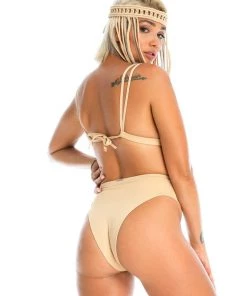 Ladee Taha OCEAN TRIANGLE TOP | Tan Tops