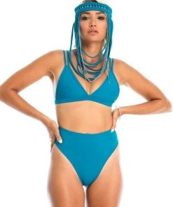 Ladee Taha Tops OCEAN TRIANGLE TOP | Teal