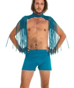 Ladee Taha ORACLE DAWN EPAULETTES TOP - MENS | Teal